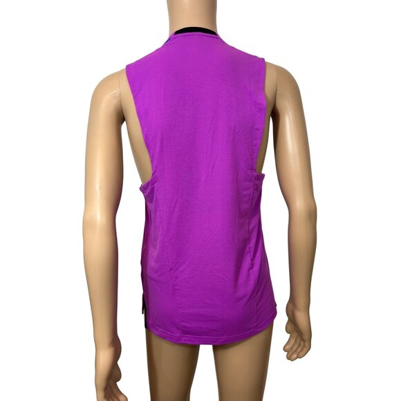 Adidas Men’s Training Tank Top Purple Blue S Logo Slim Activewear Gym Workout - Picture 2 of 15